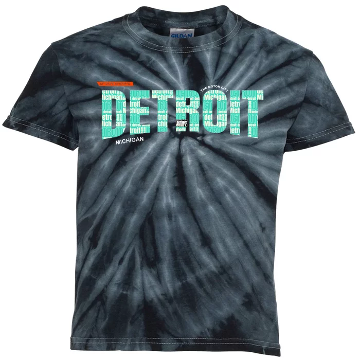 Detroit Latitude Longitude Kids Tie-Dye T-Shirt