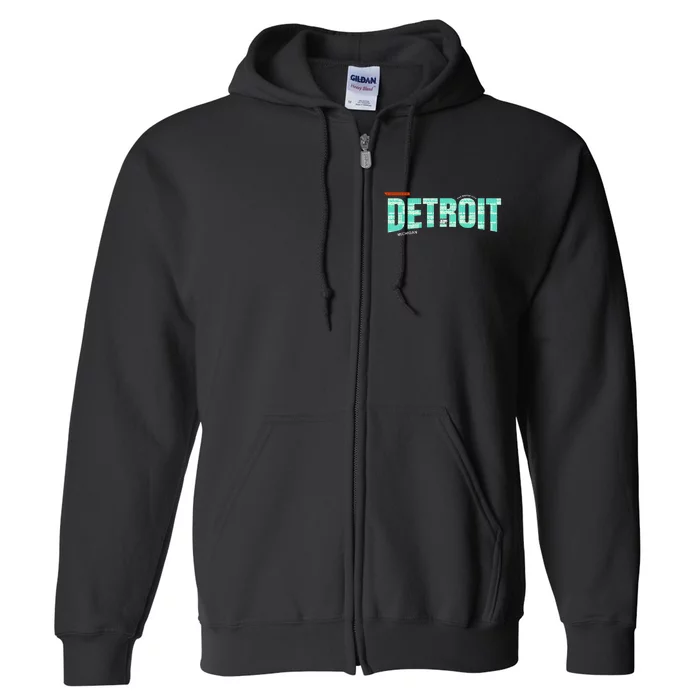 Detroit Latitude Longitude Full Zip Hoodie