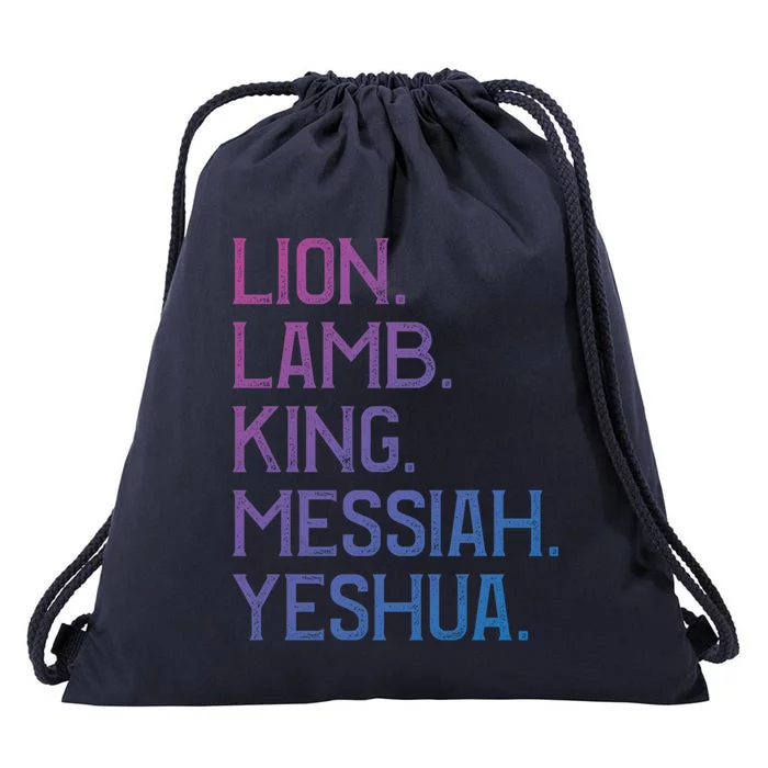 Distressed Lion Lamb King Messiah Yeshua Christian Bible Gift Drawstring Bag