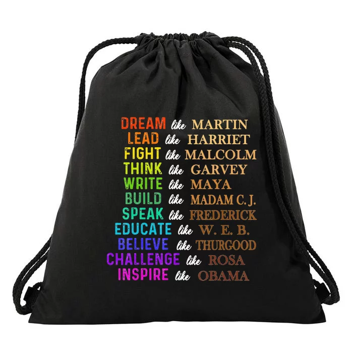 Dream Like Martin Lead Like Harriet BHM Drawstring Bag