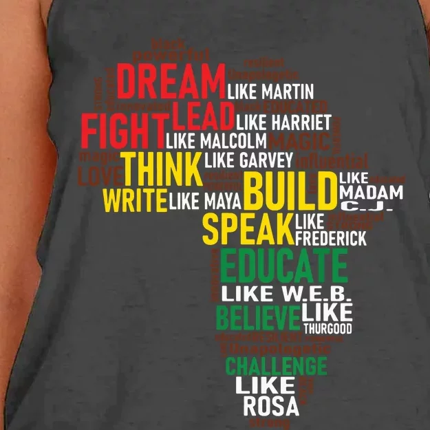 Dream Like Martin Black History Month African Celebration Women's Knotted Racerback Tank