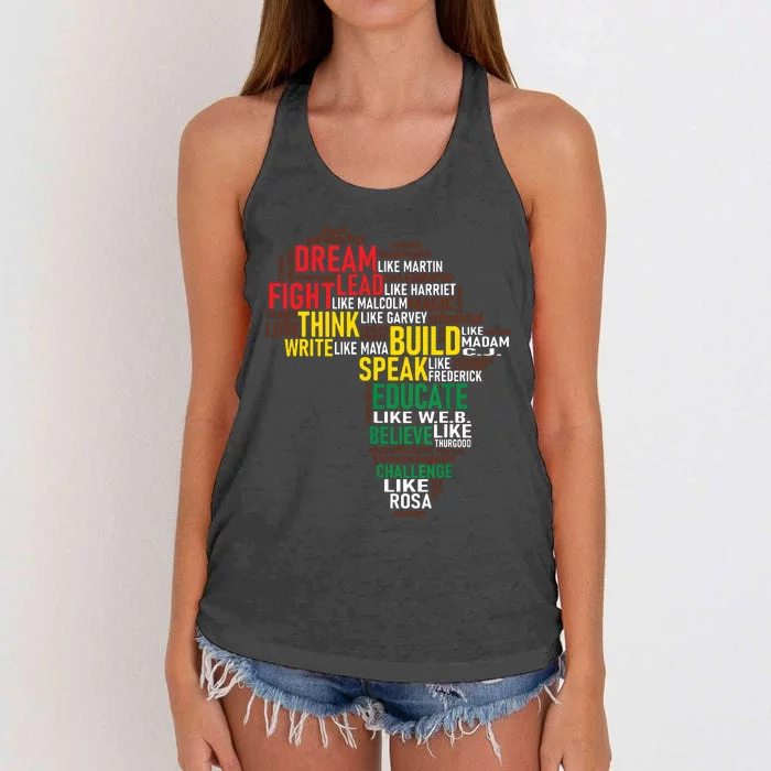 Dream Like Martin Black History Month African Celebration Women's Knotted Racerback Tank