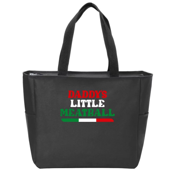 Daddys Little Meatball Daddy Joke Zip Tote Bag