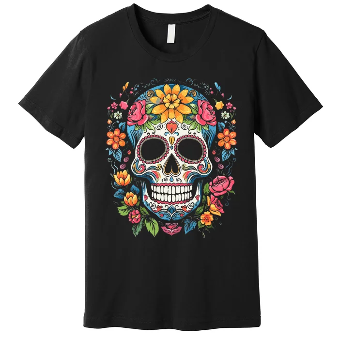 De Los Muertos Day of the Dead Sugar Skull Halloween Premium T-Shirt