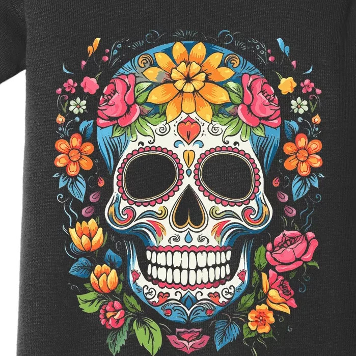 De Los Muertos Day of the Dead Sugar Skull Halloween Baby Bodysuit