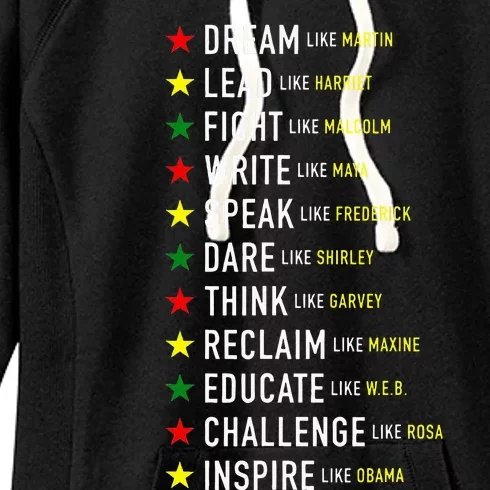 Dream Like Martin Lead Like Harriet Black History Month Women's Fleece Hoodie