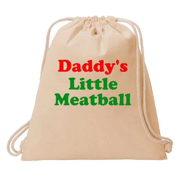 Daddys Little Meatball Funny Italian Joke Drawstring Bag