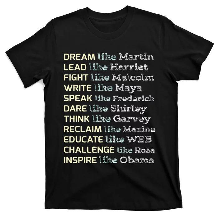 Dream Like Martin Inspirational Black History Influential T-Shirt