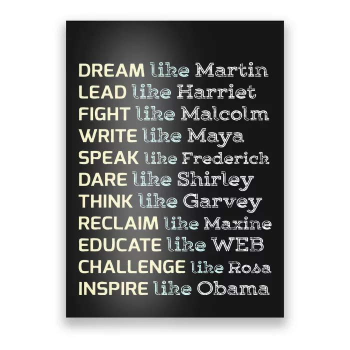 Dream Like Martin Inspirational Black History Influential Poster