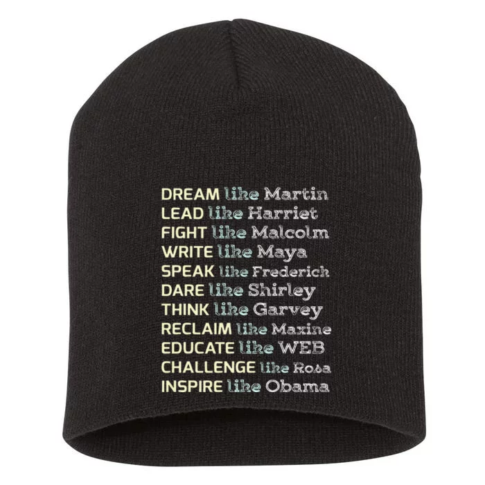 Dream Like Martin Inspirational Black History Influential Short Acrylic Beanie