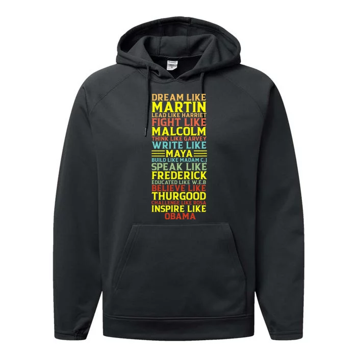 Dream Like Martin Inspirational Black History Influential Performance Fleece Hoodie