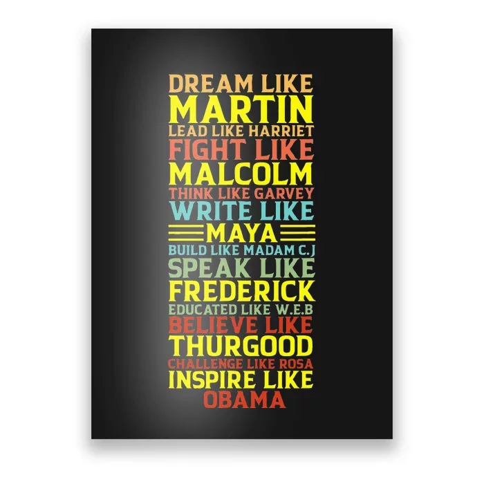 Dream Like Martin Inspirational Black History Influential Poster