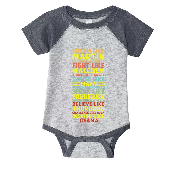 Dream Like Martin Inspirational Black History Influential Infant Baby Jersey Bodysuit