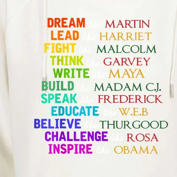 Dream Like Martin Lead Like Harriet Black History Month Gift Cool Gift Womens Funnel Neck Pullover Hood