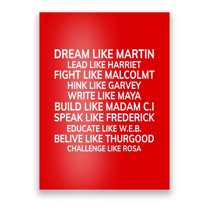 Dream Like Martin Lead Like Harriet Black History Pride Gift Poster