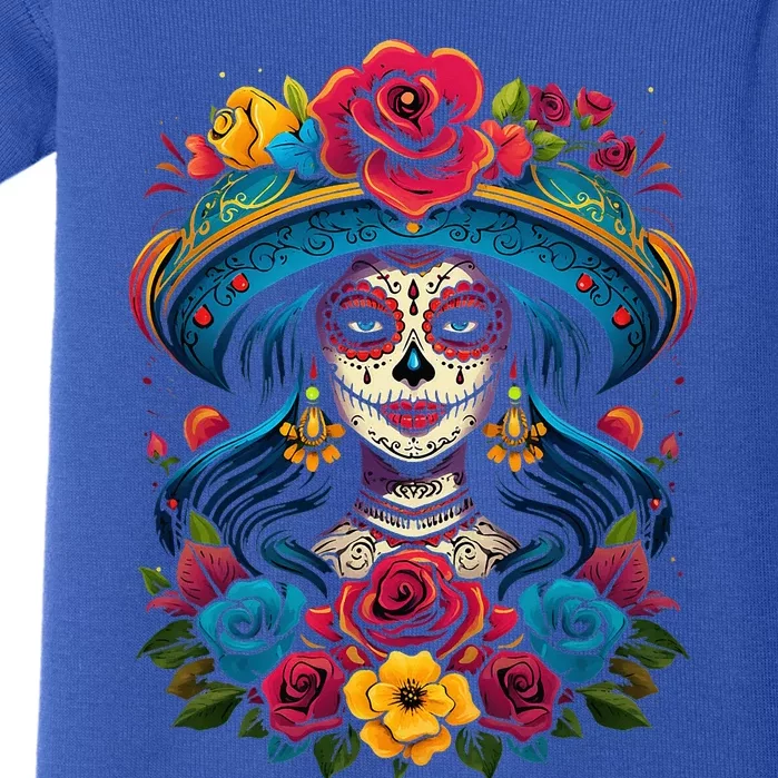 De Los Muertos La Catrina Sugar Skull Day Of The Dead Baby Bodysuit