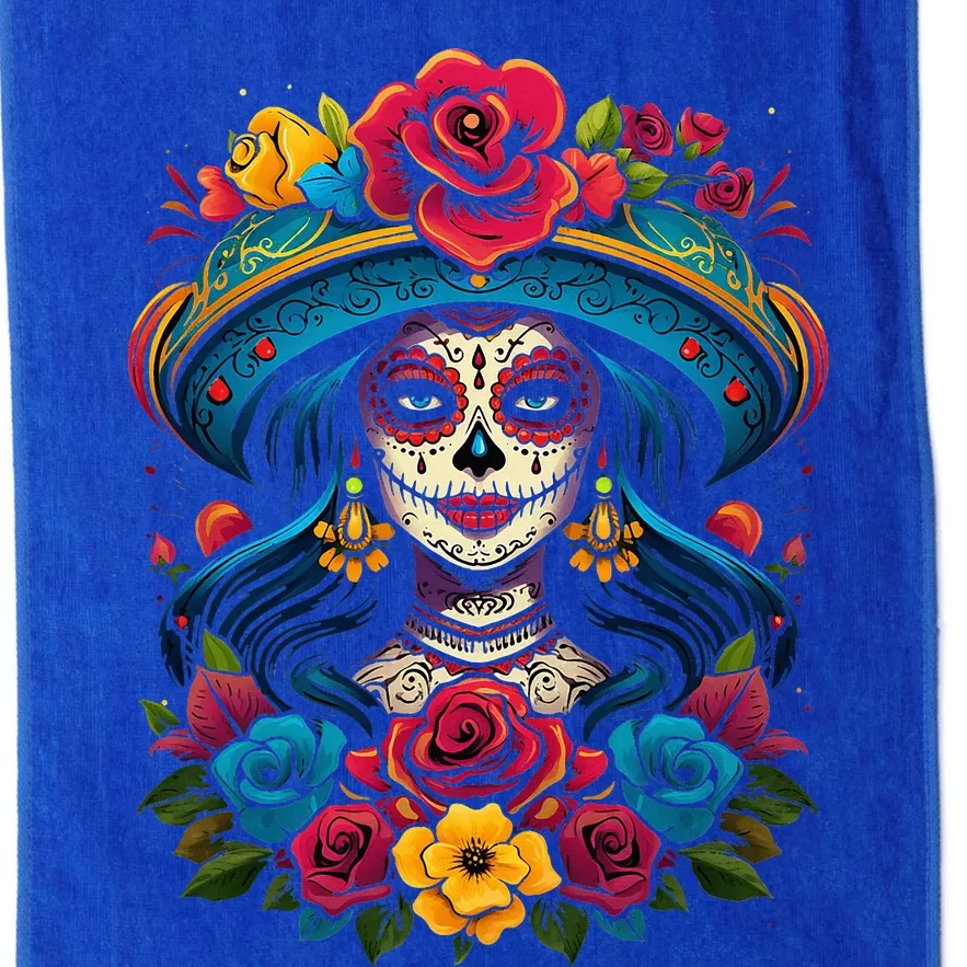 De Los Muertos La Catrina Sugar Skull Day Of The Dead Platinum Collection Golf Towel