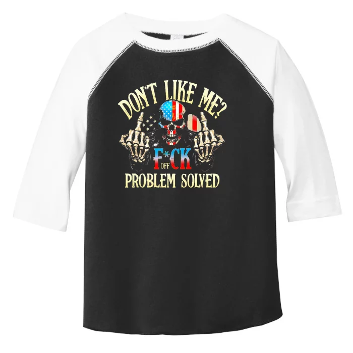 Dont Like Me F Ck Off Problemsolved Funny Skull Grim Reaper Toddler Fine Jersey T-Shirt