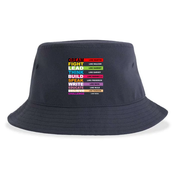 Dream Like Martin Fight Like Malcom Black History Month Sustainable Bucket Hat