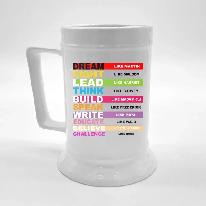 Dream Like Martin Fight Like Malcom Black History Month Front & Back Beer Stein