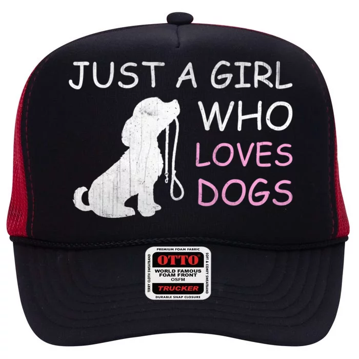 Dog Lover Meaningful Gift Just A Who Loves Dogs High Crown Mesh Trucker Hat