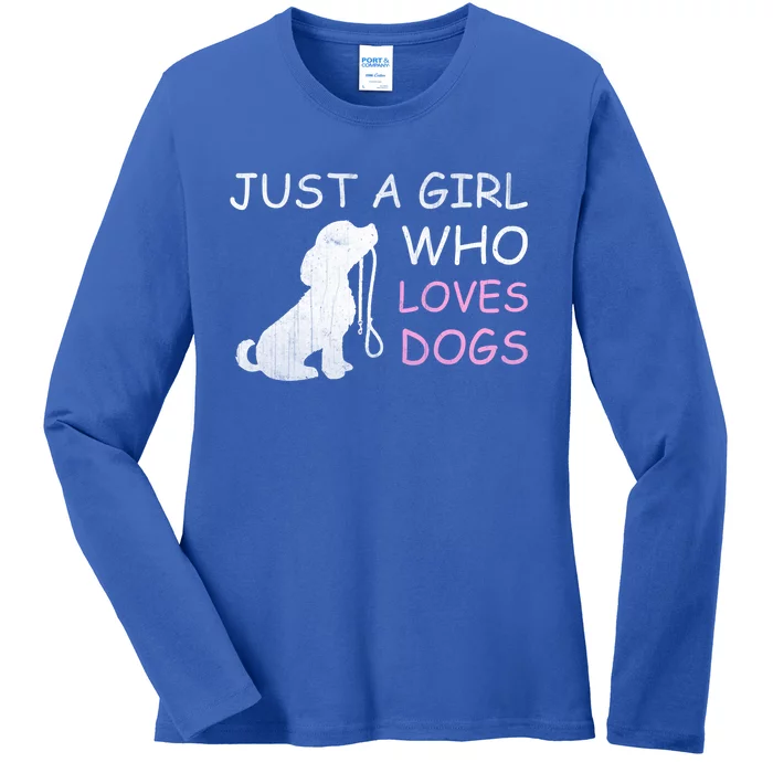 Dog Lover Meaningful Gift Just A Who Loves Dogs Ladies Long Sleeve Shirt