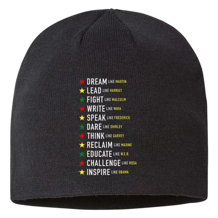 Dream Like Martin Lead Like Harriet Black History Month 8 1/2in Sustainable Knit Beanie