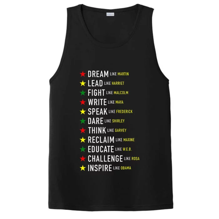 Dream Like Martin Lead Like Harriet Black History Month Performance Tank