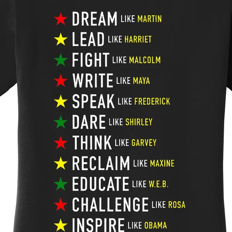 Dream Like Martin Lead Like Harriet Black History Month Women's T-Shirt