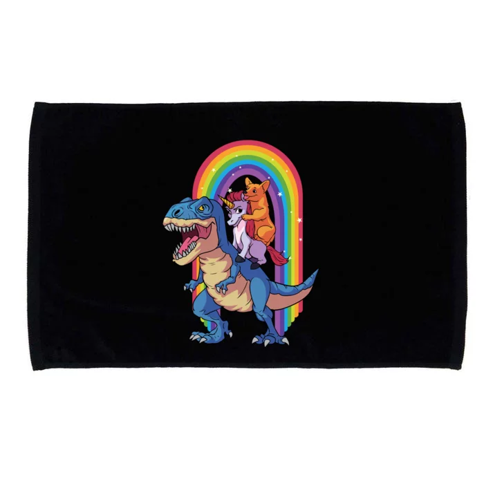 Dog Lovers Magical Tees Corgi And Unicorn Riding A Dinosaur Gift Microfiber Hand Towel