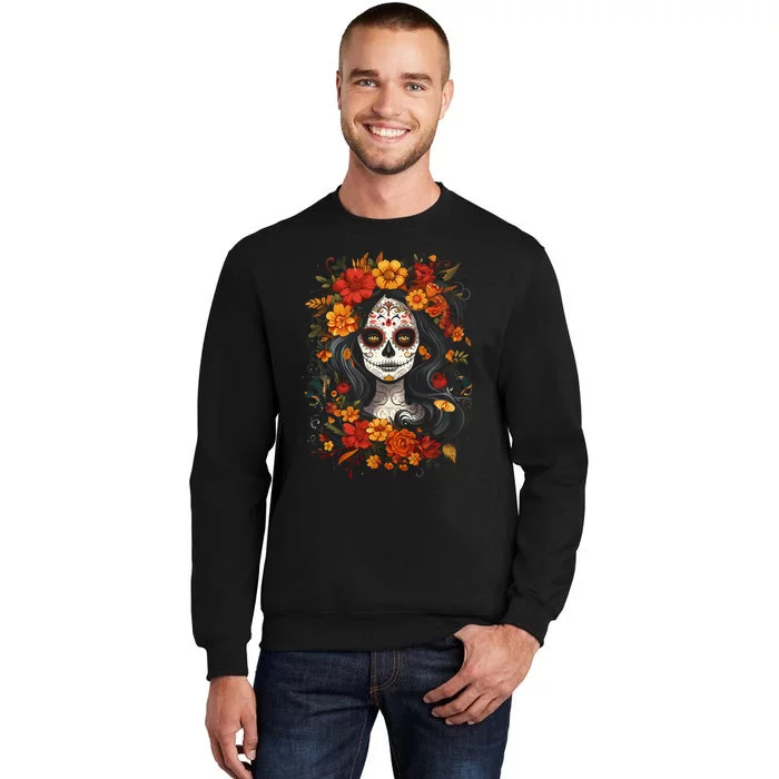 De Los Muertos La Catrina Day Of The Dead Sugar Skull Women Sweatshirt