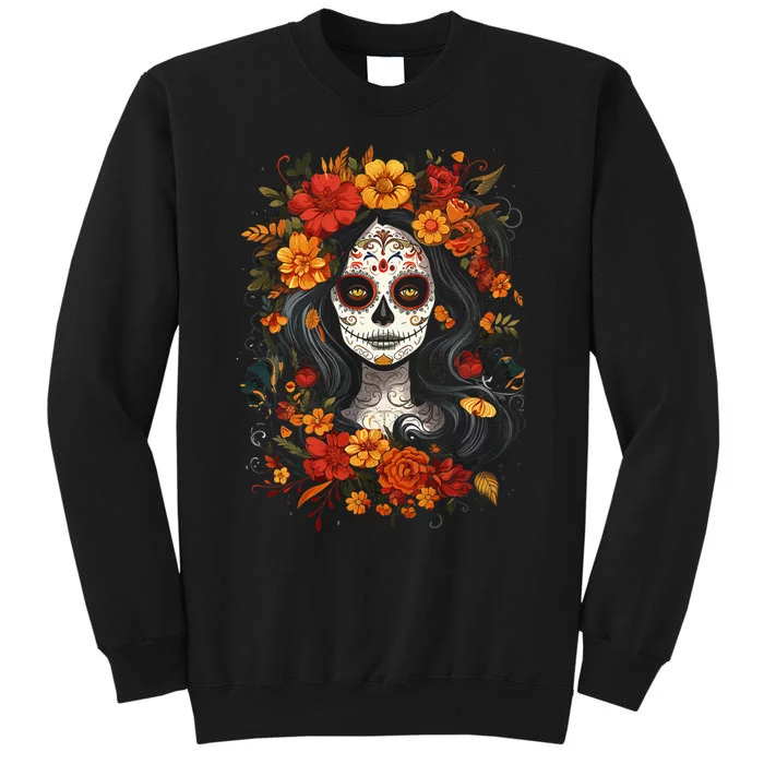 De Los Muertos La Catrina Day Of The Dead Sugar Skull Women Sweatshirt