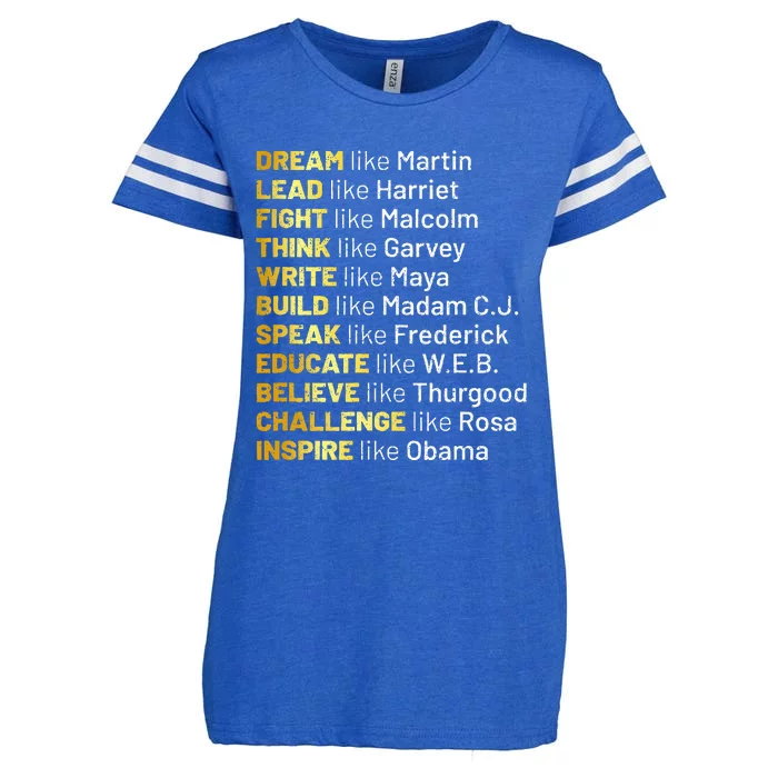 Dream Like Martin Lead Like Harriet Black History Month Enza Ladies Jersey Football T-Shirt