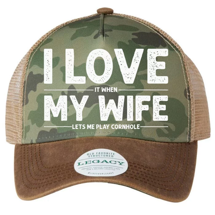 Dad Love My Wife Husband Corn Hole Legacy Tie Dye Trucker Hat