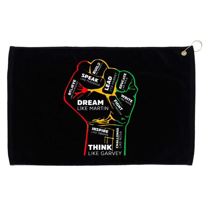 Dream Like Martin Lead Like Harriet Black History Month Grommeted Golf Towel