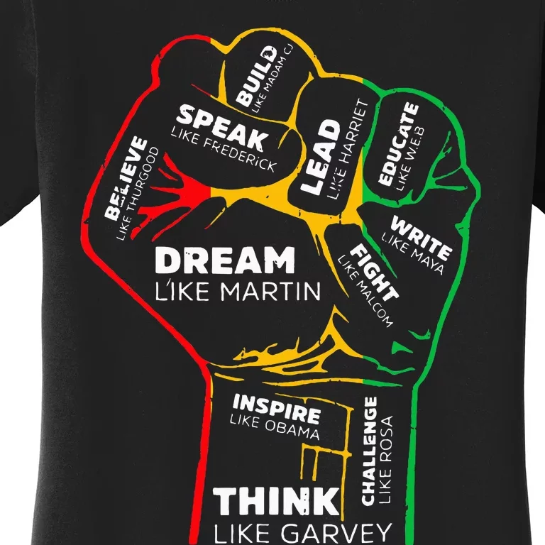 Dream Like Martin Lead Like Harriet Black History Month Women's T-Shirt