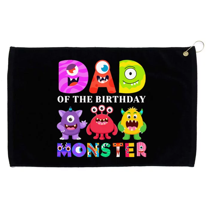 Dad Little Monster 1st Birthday Party Family Monster Grommeted Golf Towel