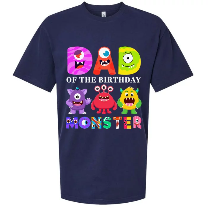 Dad Little Monster 1st Birthday Party Family Monster Sueded Cloud Jersey T-Shirt