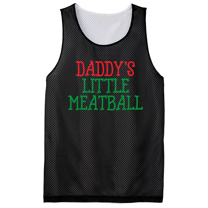 DaddyS Little Meatball Funny Food Lovers Mesh Reversible Basketball Jersey Tank