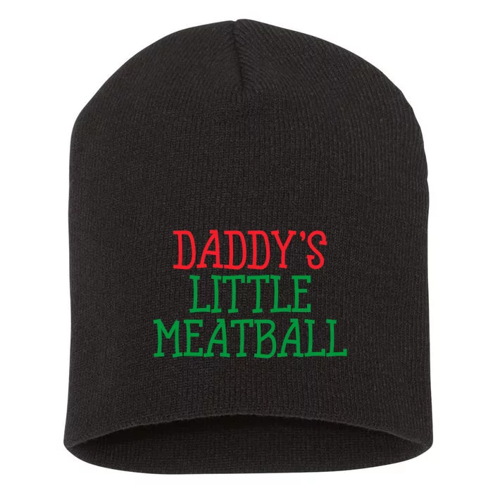 DaddyS Little Meatball Funny Food Lovers Short Acrylic Beanie