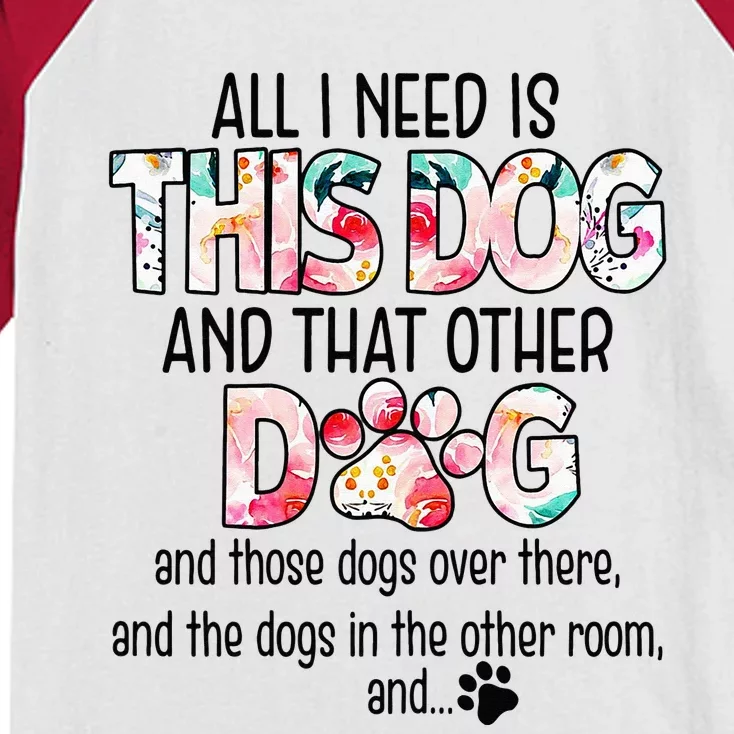 Dog Lover Motif For  dog motif with dog saying Kids Colorblock Raglan Jersey