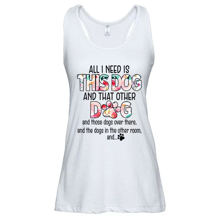 Dog Lover Motif For  dog motif with dog saying Ladies Essential Flowy Tank