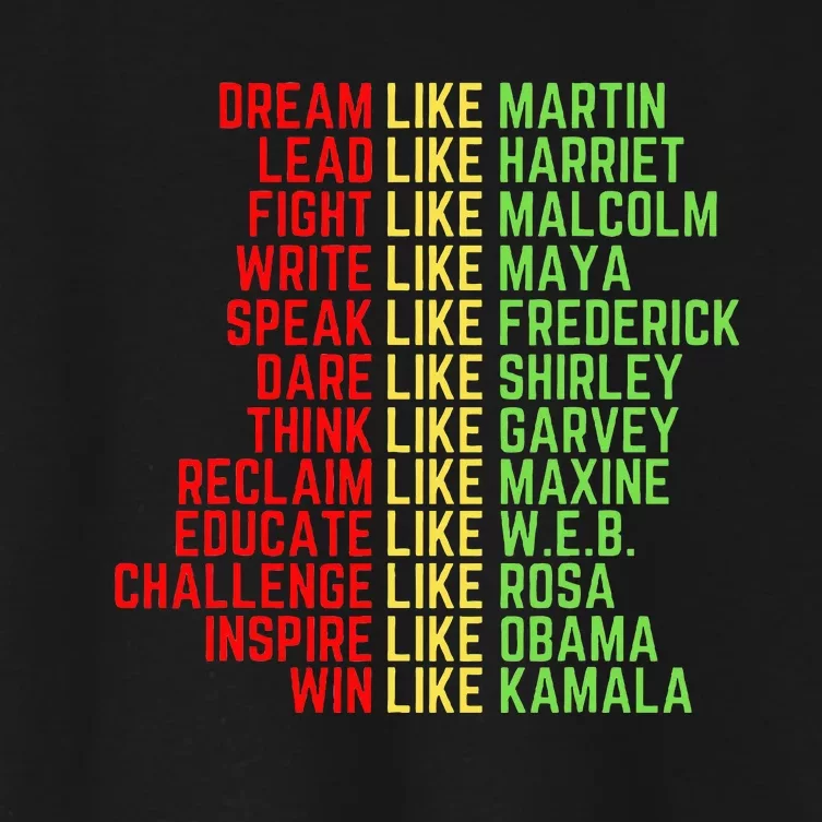 Dream Like Martin Black History Month Women's Crop Top Tee