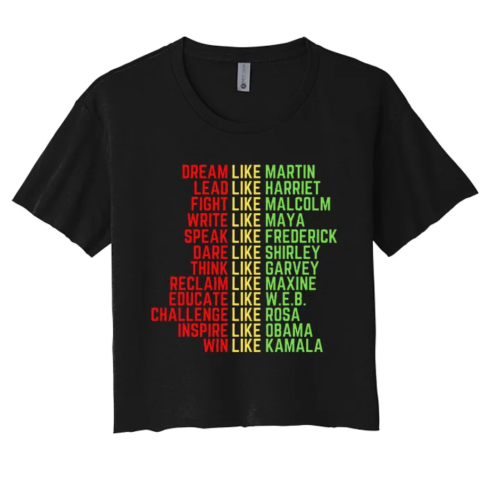 Dream Like Martin Black History Month Women's Crop Top Tee