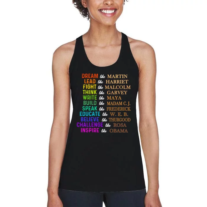 Dream Like Martin Lead Like Harriet The Junenth 1865 Women's Racerback Tank