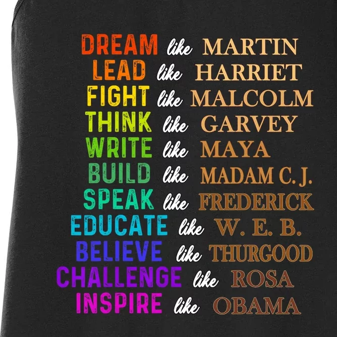 Dream Like Martin Lead Like Harriet The Junenth 1865 Women's Racerback Tank