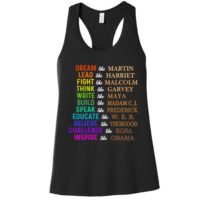 Dream Like Martin Lead Like Harriet The Junenth 1865 Women's Racerback Tank