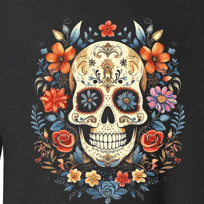 De Los Muertos Day of the Dead Sugar Skull Toddler Sweatshirt