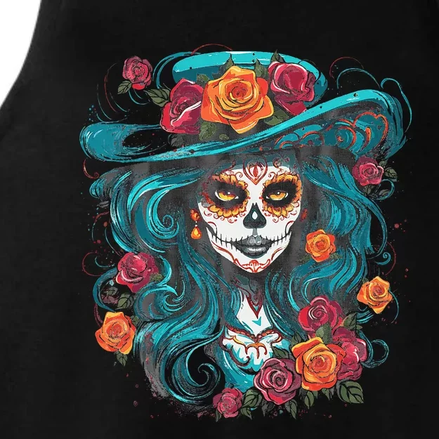 De Los Muertos La Catrina Day of the Dead Ladies Tri-Blend Wicking Tank