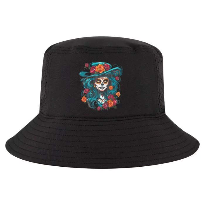 De Los Muertos La Catrina Day of the Dead Cool Comfort Performance Bucket Hat